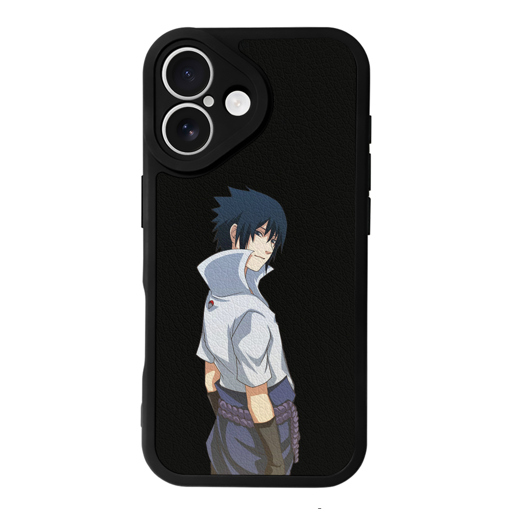 （画像用） NARUTO -ナルト- うちは サスケ Uchiha Sasuke 【iPhone 16シリーズ対応】シリコンスマホケース（レザー調） 材質：シリコン
